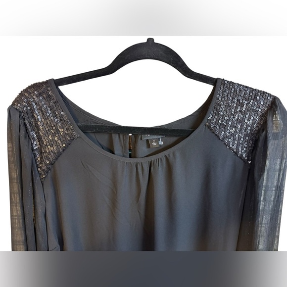 Torrid Women’s Black Long Sleeve Sheer Metallic Top 2X - Picture 2 of 7